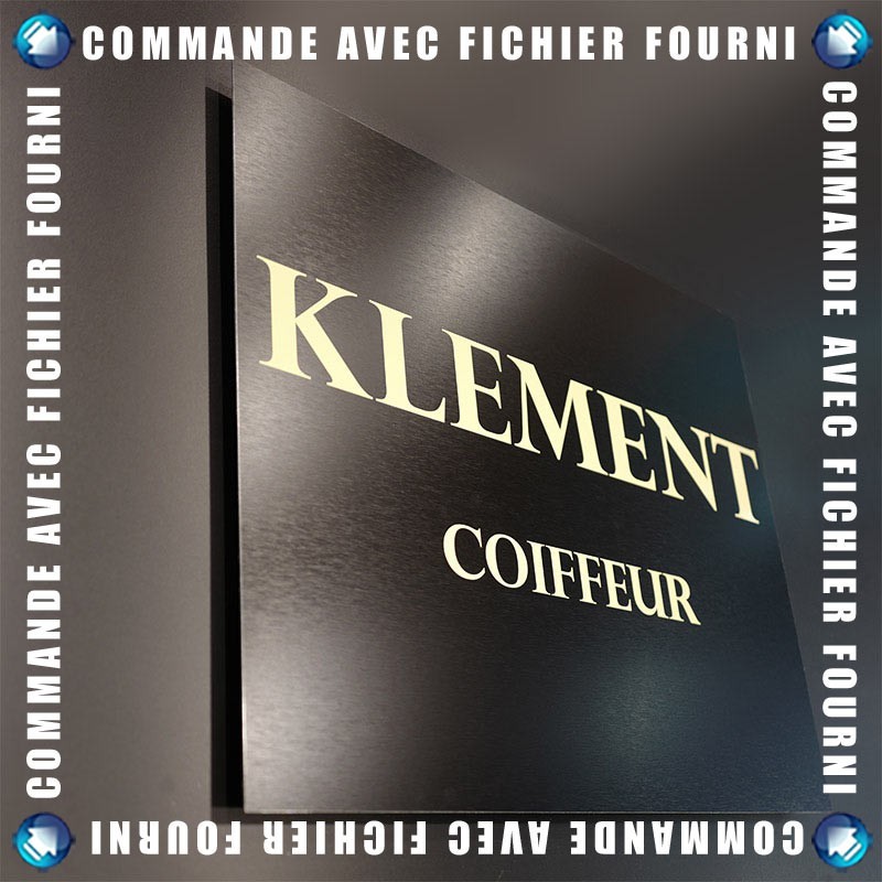 Plaque Alu brossé avec Texte Adhésif Plaque Alu brossé avec Texte Adhésif