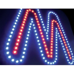 Lettre M à LED apparentes