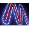 Lettre M à LED apparentes