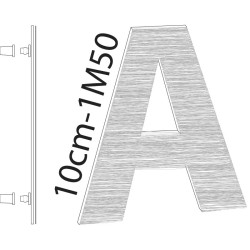 Lettres Alu brossé argent - Upload