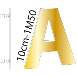 Lettres Alu miroir or