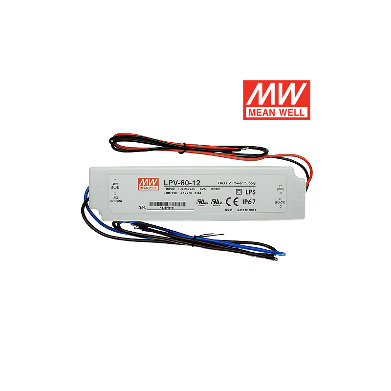 Alimentation LED MEAN WELL LPV-60-12