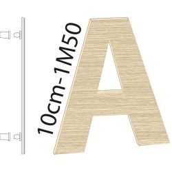 Lettres Alu brossé or - Upload