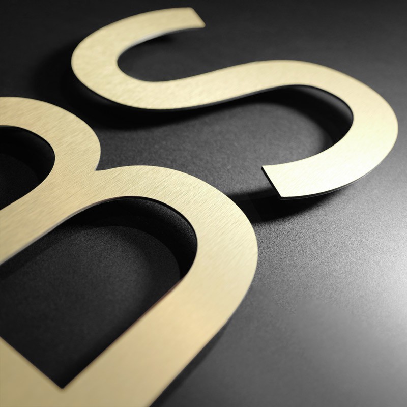 Lettres Alu brossé or Lettres Alu brossé or